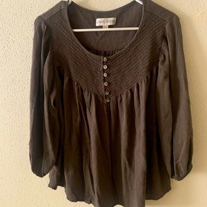 Knox Rose Blousy Boho Tunic Khaki Green XXL 100% Rayon